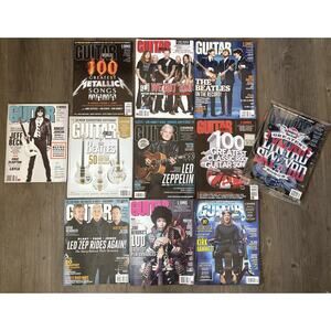 Guitar World Magazine Lot Of 11 Beatles Zeppelin Hendrix Metallica Rock Songs